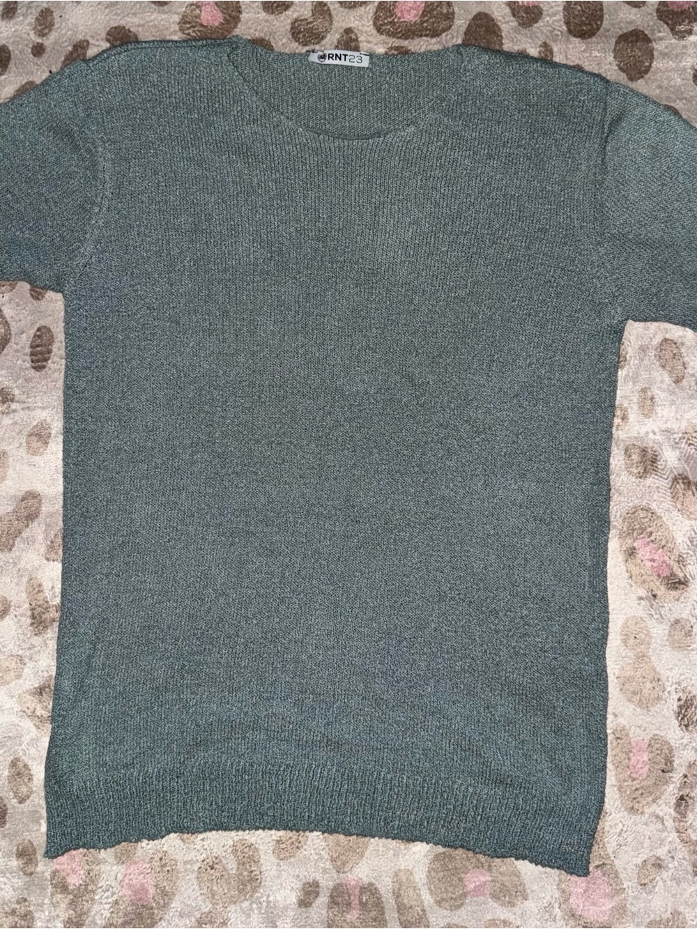 Men's Olive Crewneck Knit Pullover